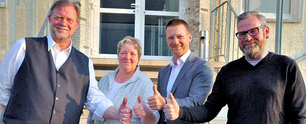 Jost Fischer (von links), Silke Kräuter, Matthias Hille und Maik Rossat engagieren sich weiterhin im Vorstand der Salzwedeler Werbegemeinschaft.