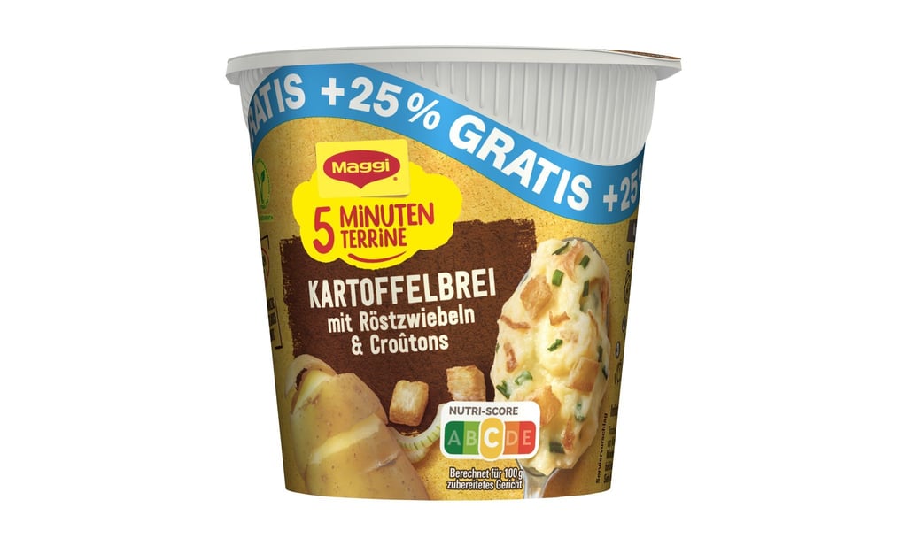 Maggi ruft zwei seiner „5 Minuten Terrinen“ zurück. Betroffen sind die Sorten „Kartoffelbrei mit Steinpilzen“ und „Kartoffelbrei mit Röstzwiebeln und Croûtons“ zurück.