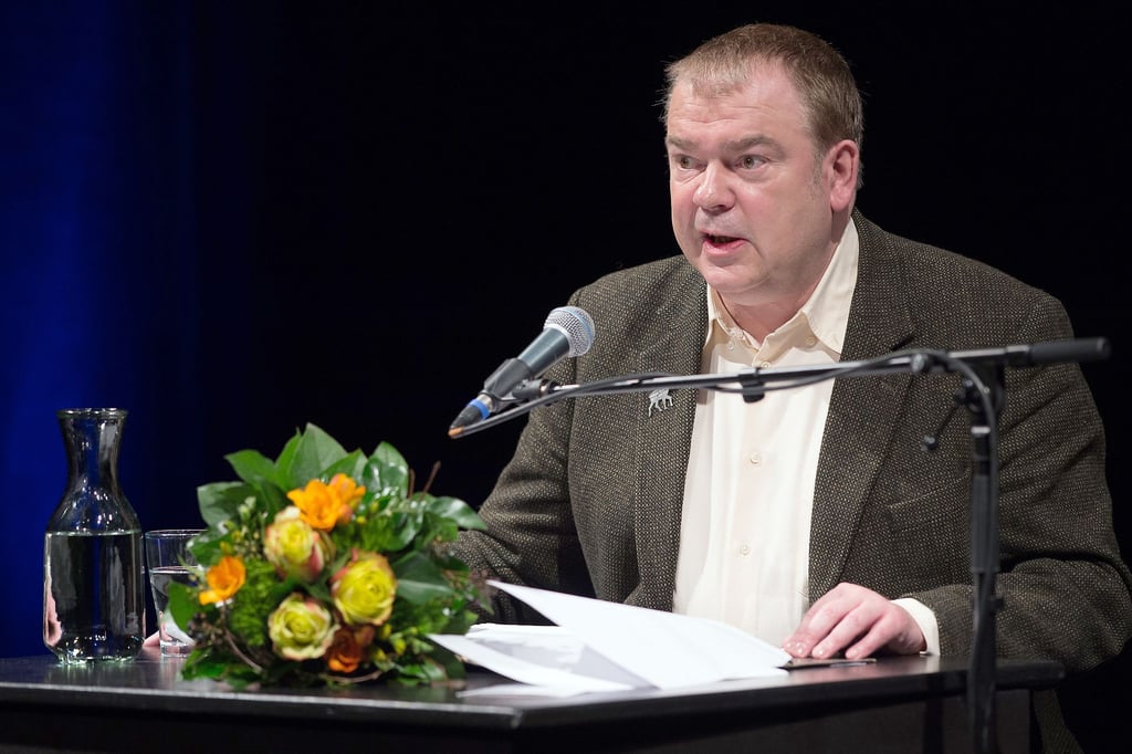 Der Autor Max Goldt bei der Verleihung des Satire-Preises „Göttinger Elch 2016“.