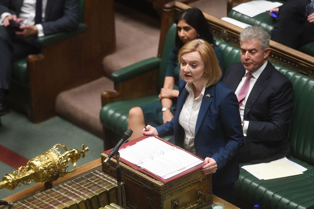 Liz Truss, Außenminister von Großbritannien, spricht vor dem britischen Unterhaus.