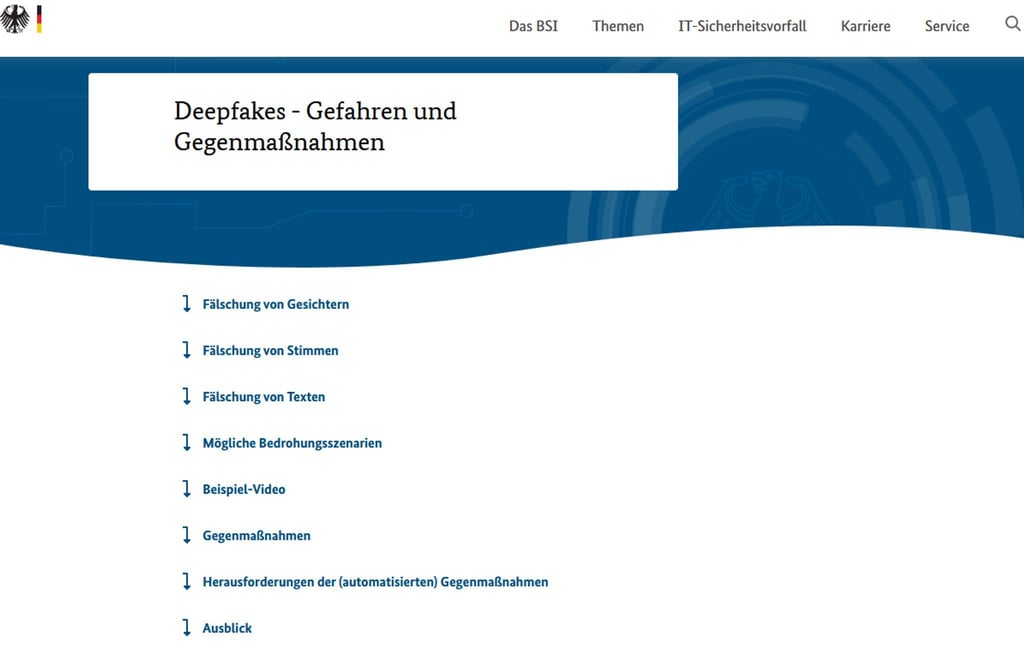 Stimmen oder auch Gesichter lassen sich längst lebensecht und höchst realistisch fälschen. Eine Themenseite des Bundesamt für Sicherheit in der Informationstechnik (BSI) informiert darüber.