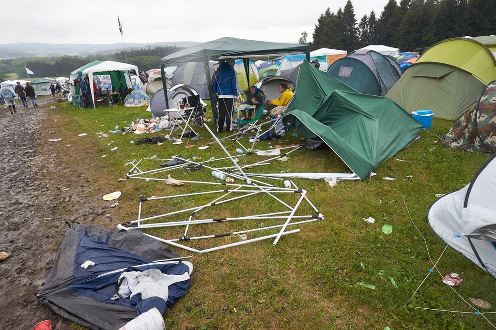 Umweltfreundliche Initiative: Bei „Rock am Ring“ zurückgelassene Zelte bekommen ein zweites Leben.