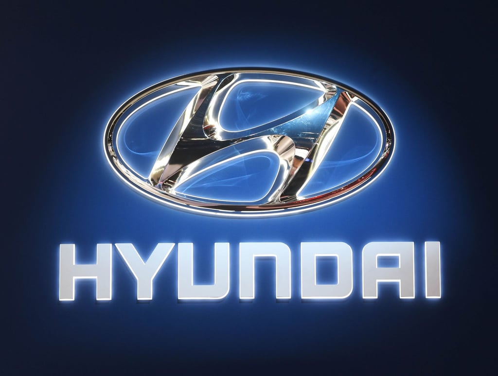 Ein Hyundai Logo, aufgenommen bei der North American International Auto Show (NAIAS) in Detroit (Michigan).