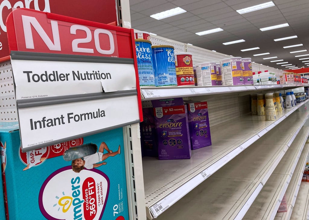 Leere Regale: In den USA gibt es derzeit einen dramatischen Engpass bei Babymilchnahrung.