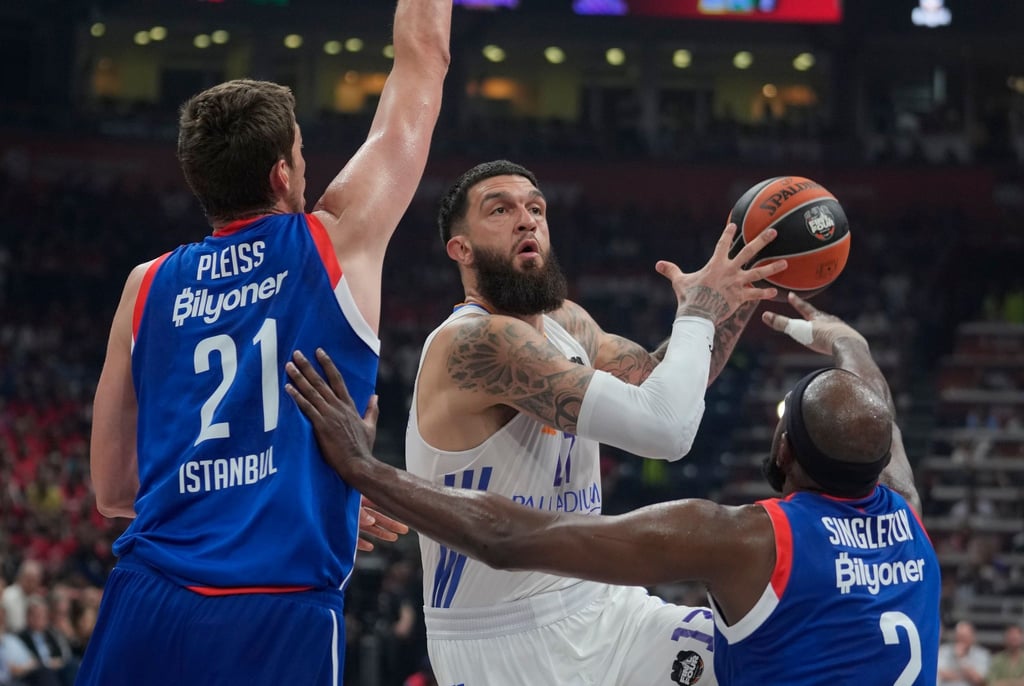 Tibor Pleiss (l) und Chris Singleton (r) setzten sich Anadolu Efes Istanbul gegen Real Madrid durch.