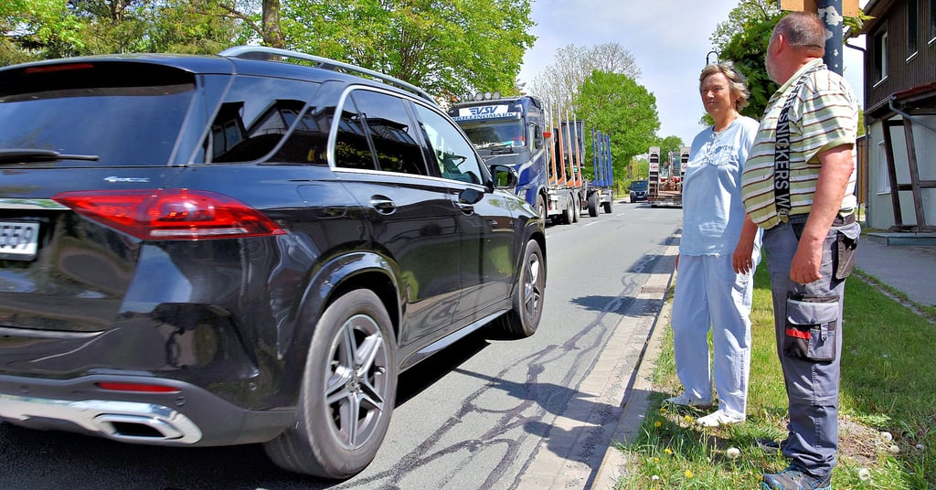 Ilka Kersten und Hans-Dieter Wolf wollen eine Verkehrsberuhigung und einen Überweg für Fußgänger an der Blankenburger Straße in Hasselfelde.