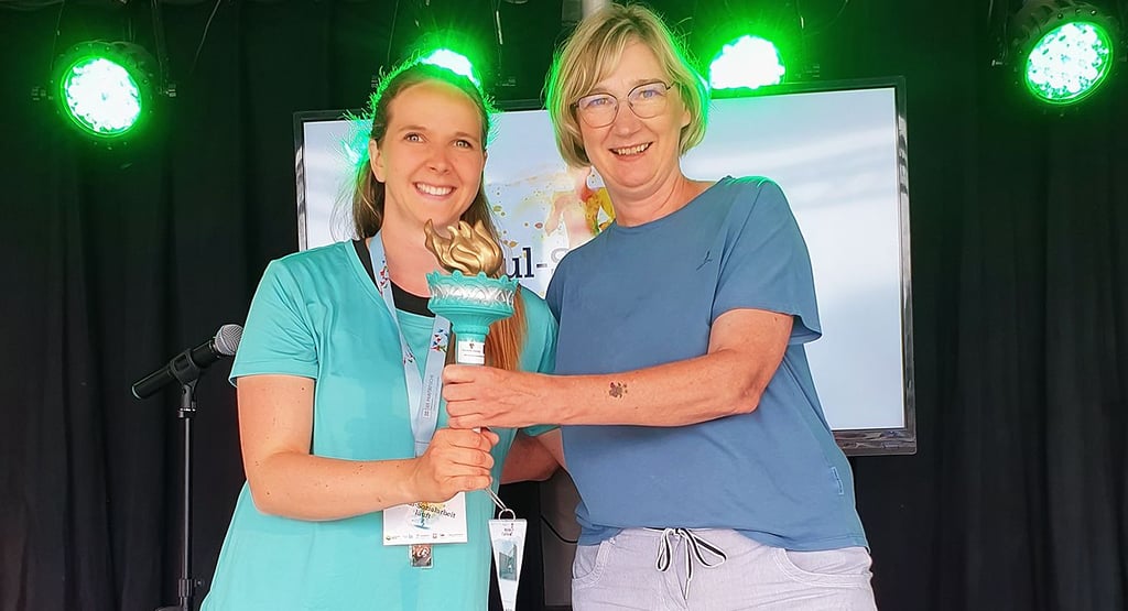Schulsozialarbeiterinnen unter sich: Anika Wilke (und Frauke Held.