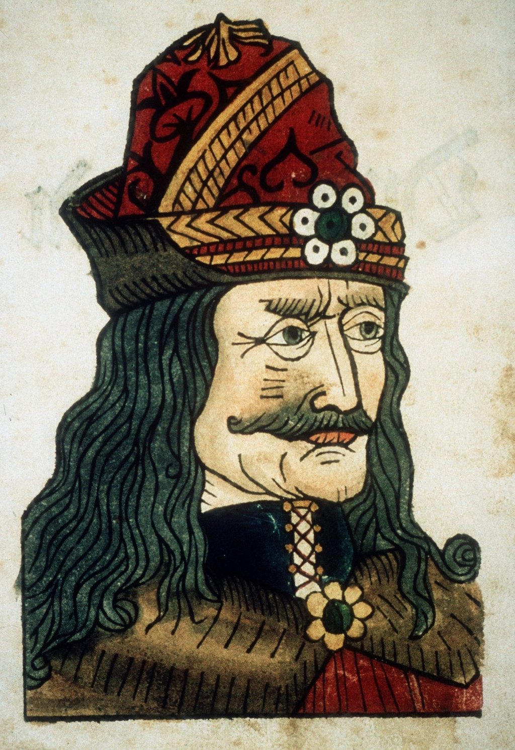 Der kolorierte Holzschnitt aus dem 15. Jahrhundert zeigt Fürst Vlad III., genannt "Dracula".