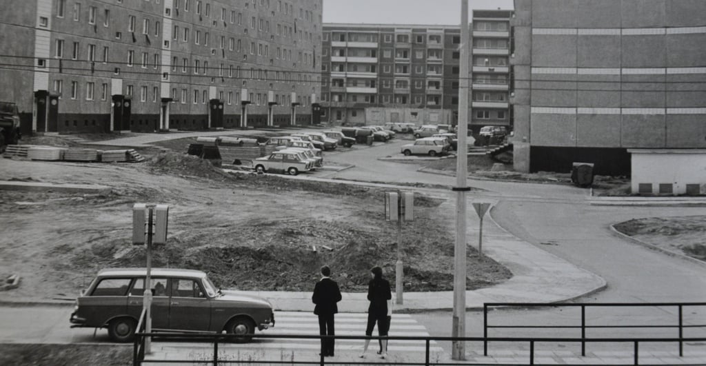 Blick in das Wohnquartier im Magdeburger Bruno-Taut-Ring in den 1980er Jahren. So sahen Plattenbauviertel in ihren Gründungsjahren oft aus. Inzwischen hat sich das Bild gewandelt.