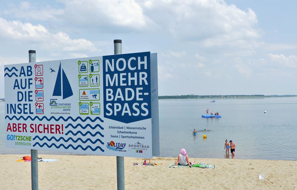 Ab auf die Insel: An der Goitzsche ist alles für den Start am 1. Juni vorbereitet. Auch die Rettung ist gesichert.