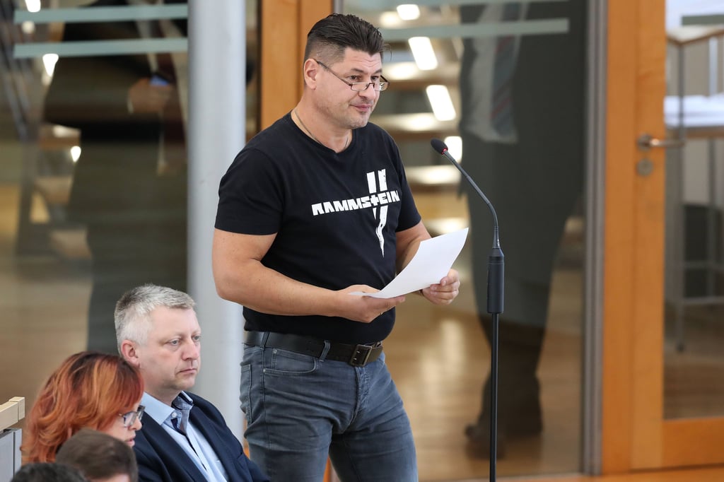 Mario Lehmann im Jahr 2018: damals noch als AfD-Abgeordneter im Landtag von Sachsen-Anhalt.