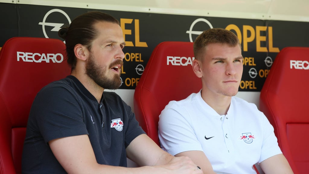 Per Nilsson 2018 mit dem damaligen RB-Talent Niclas Stierlin (jetzt MSV Duisburg).