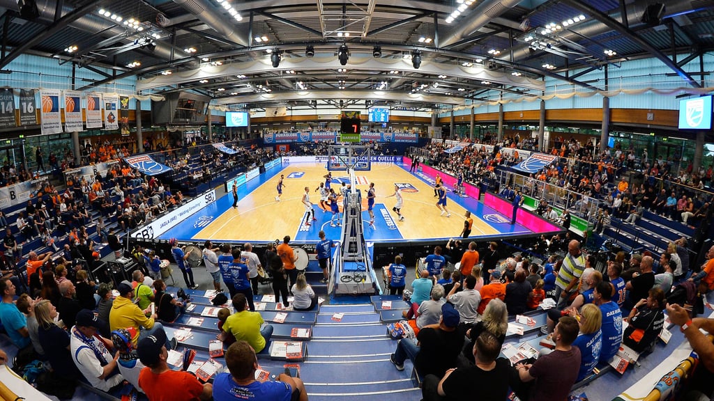 In der Stadthalle Weißenfels trägt der Syntainics MBC seine Heimspiele in der Basketball-Bundesliga aus.
