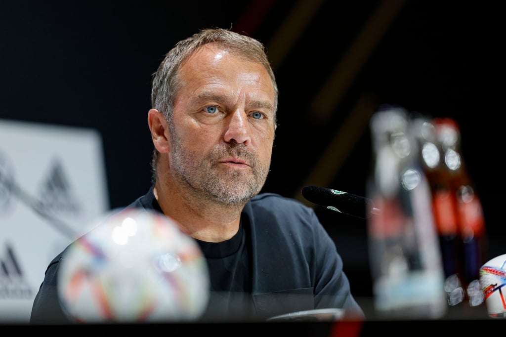 Bundestrainer Hansi Flick in der Pressekonferenz vor der Nations-League-Begegnung gegen England.