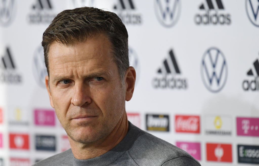 DFB-Direktor Oliver Bierhoff gibt eine Pressekonferenz.