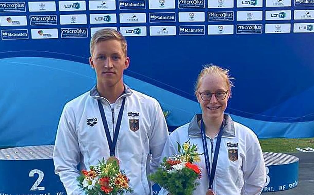 Bereiten sich nach ihrem Medaillengewinn in Setúbal nun auf die JWM vor: Lara Braun (r.) und Linus Schwedler.