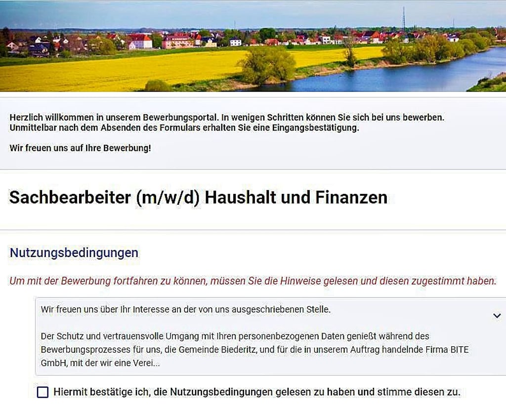 Bewerbungen bei der Gemeinde Biederitz sind jetzt auch online über ein Portal möglich.
