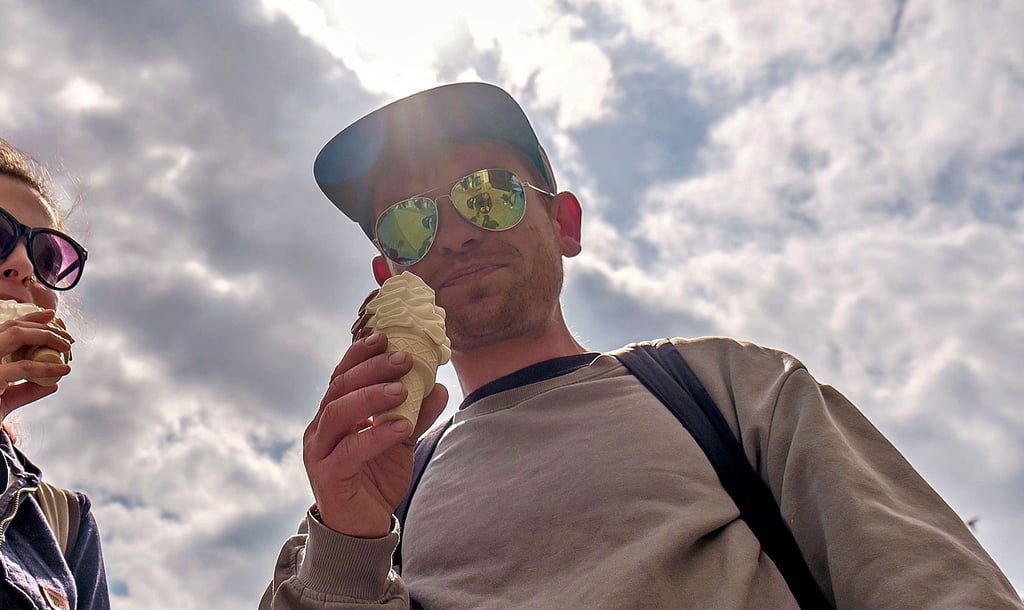 Geht bei jedem Wetter: Eis essen 