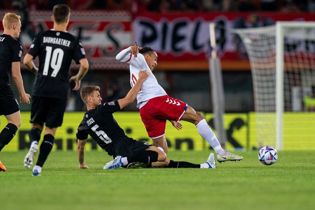 Yussuf Poulsen im Spiel gegen Österreich