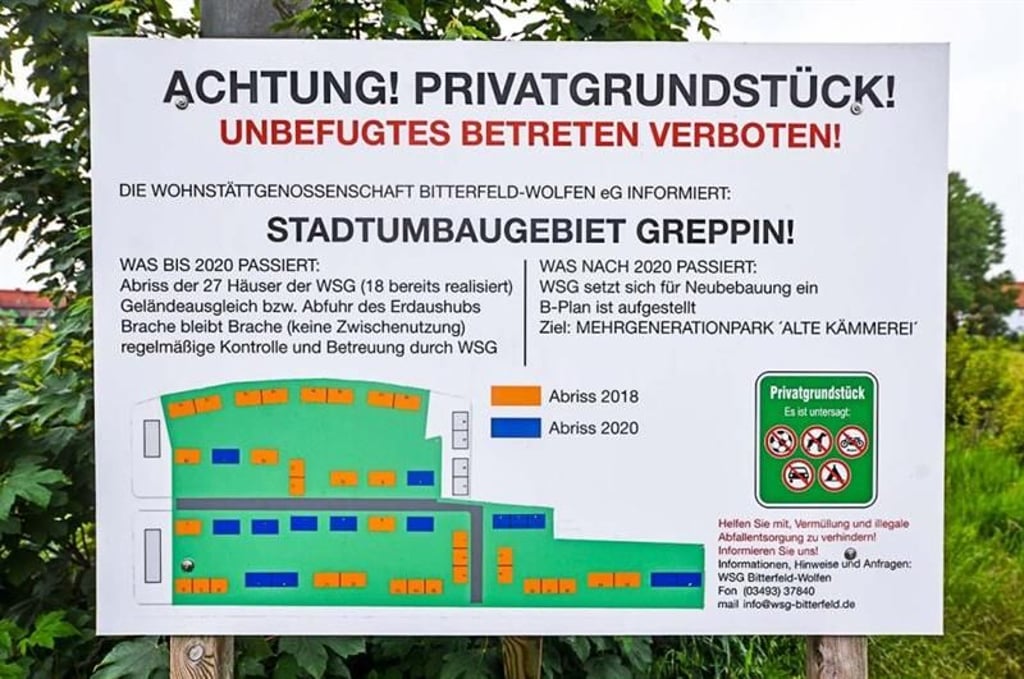 Die Wohnstättengenossenschaft Bitterfeld-Wolfen hat den Bau eines Mehrgenerationenparks mit 120 Wohnungen aufgegeben.