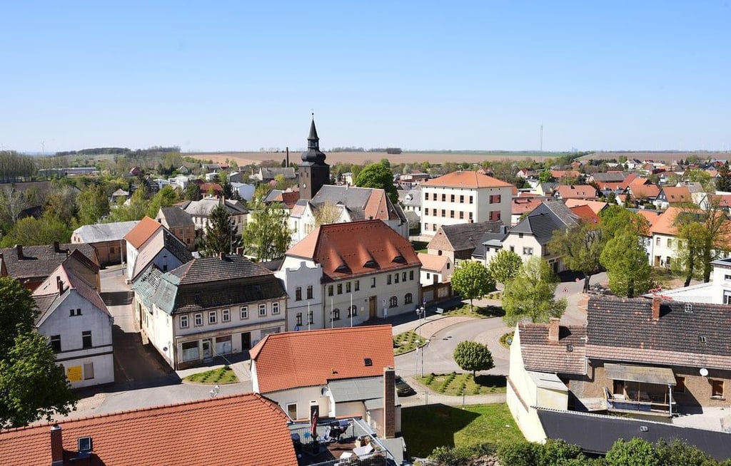 Blick auf Gröbzig mit Rathaus.