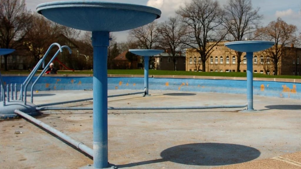 Der Springbrunnen auf dem Schützenplatz in Sangerhausen bleibt für immer trocken.