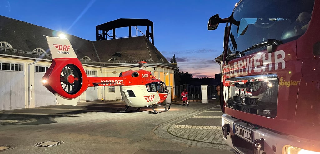 Der Rettungshubschrauber landete in Zschornewitz