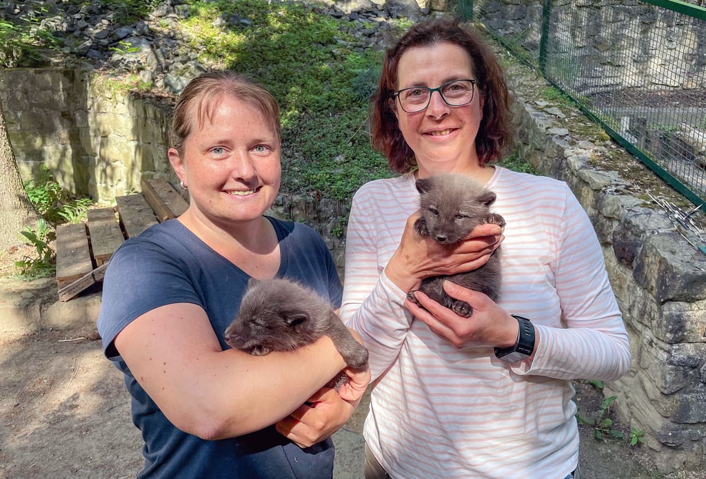 Sabine Gebhardt (links) und Ute Radestock freuen sich über den tierischen Nachwuchs.