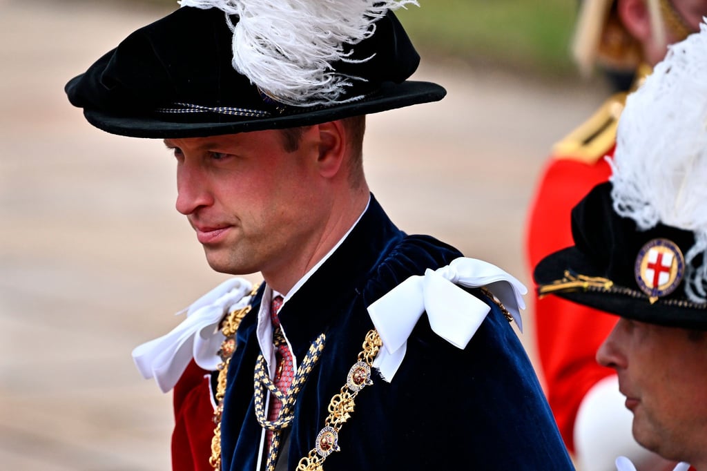 Prinz William (l), Herzog von Cambridge, bei der jährlichen Verleihung des Hosenbandordens in der St. George's Chapel auf Schloss Windsor.
