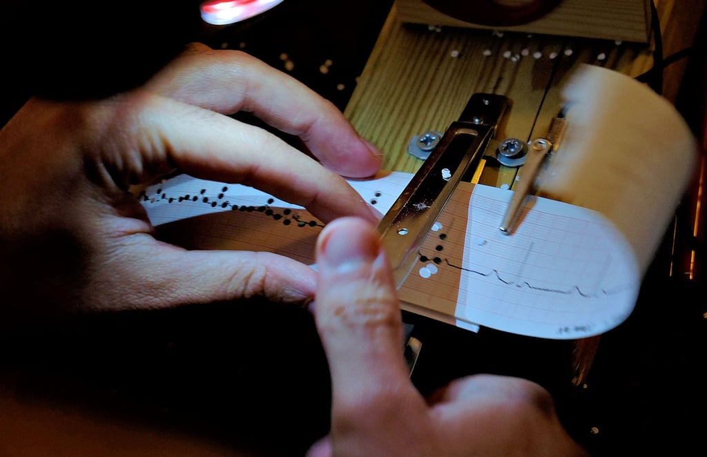Moderne Medizintechnik trifft mechanische Musikmaschine, heißt es in der Ankündigung des Puppentheaters. Beides verschmilzt durch das Kardiophon zum Kunstwerk.