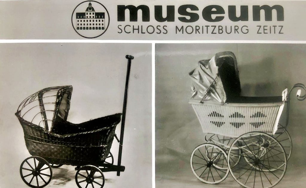 Kinderwagen gehören immer zu Zeitz: So warb das Museum Schloss Moritzburg schon zu DDR-Zeiten für die Kinderwagensammlung.