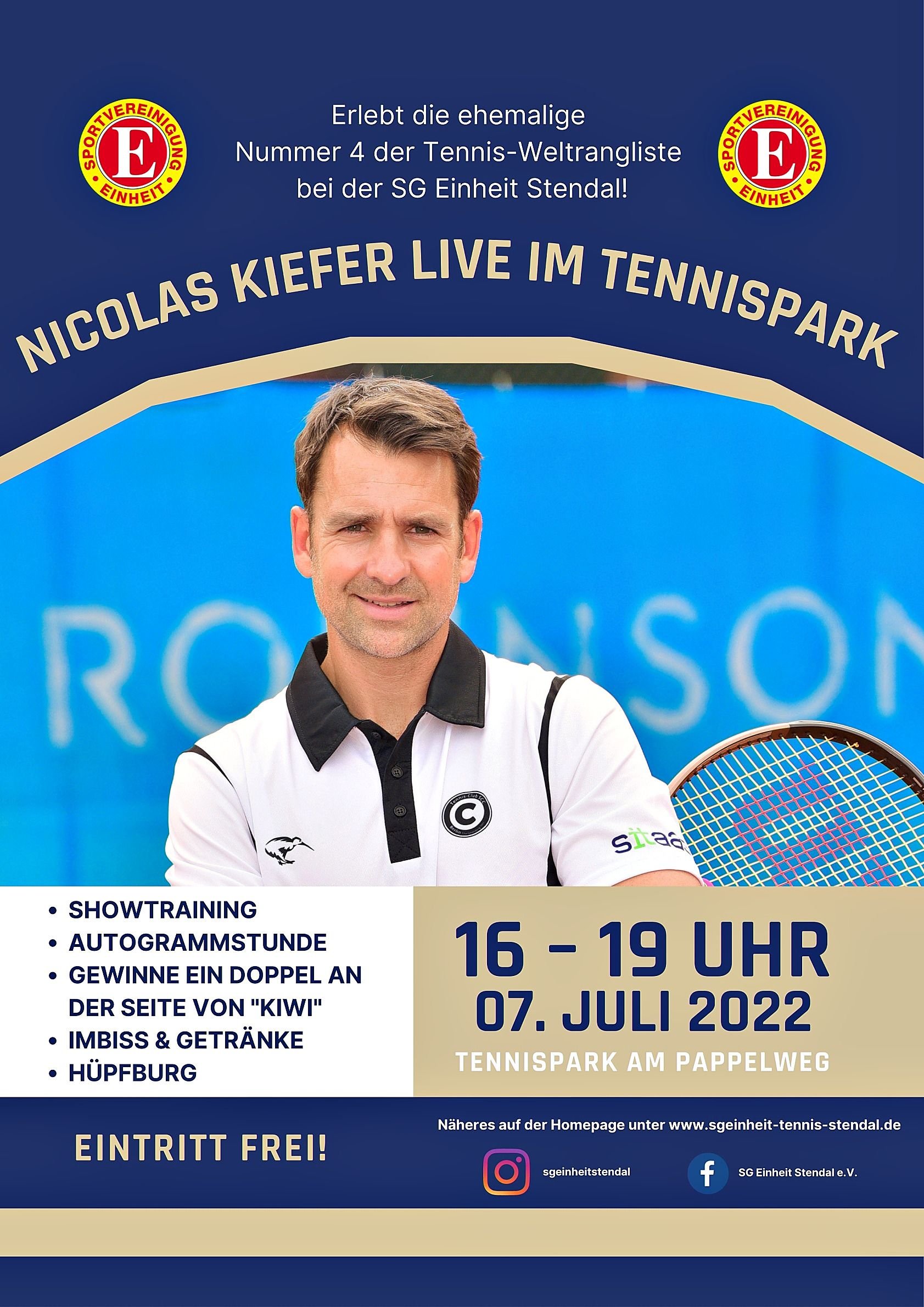 Ehemaliger Tennis-Profi Nicolas Kiefer bei der SG Einheit Stendal