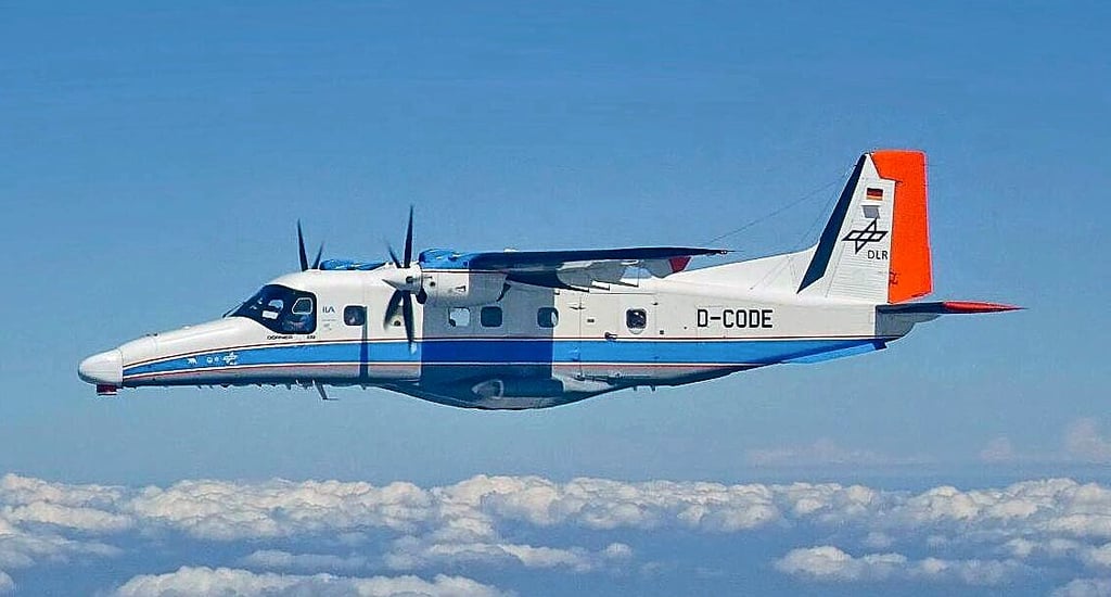 Dieses Forschungsflugzeug des Deutschen Zentrums für Luft- und Raumfahrt führt vom 27. Juni bis zum 8. Juli auf dem Verkehrsflughafen Cochstedt Messflüge durch.