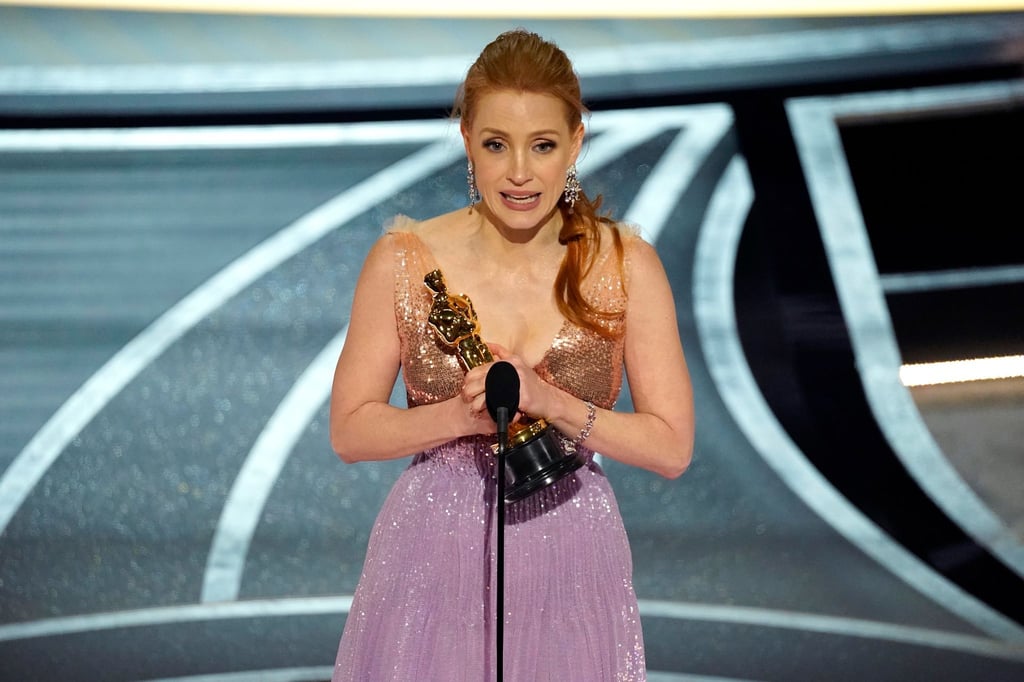 Beklemender Moment: Jessica Chastain bei ihrer Dankesrede in der Oscarnacht.