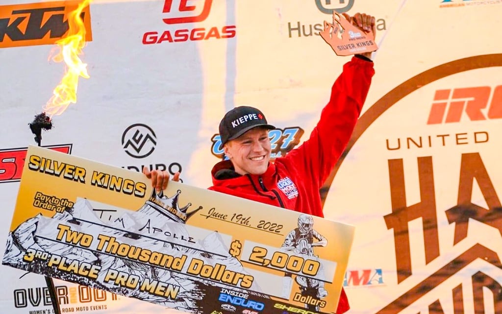 Tim Apolle aus Billroda fährt in Kellogg (Idaho) erstmals in der US-amerikanischen Hard-Enduro-Serie aufs Podest - Lohn ist auch ein Preisgeld.