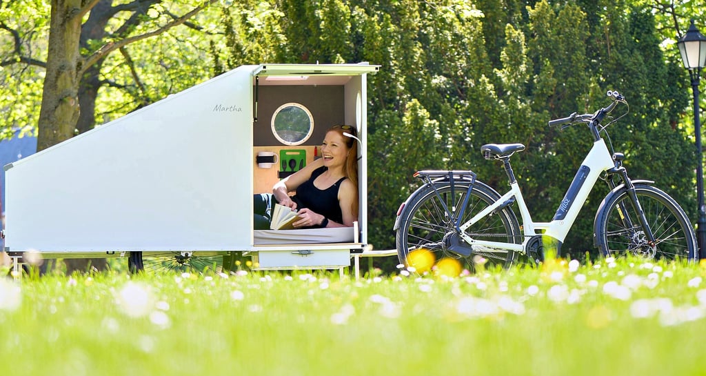 So sehen die Fahrrad-Wohnwagen aus, die der Wernigeröder Uwe Braasch konstruiert hat. Solch ein Anhänger wiegt 48 Kilogramm.