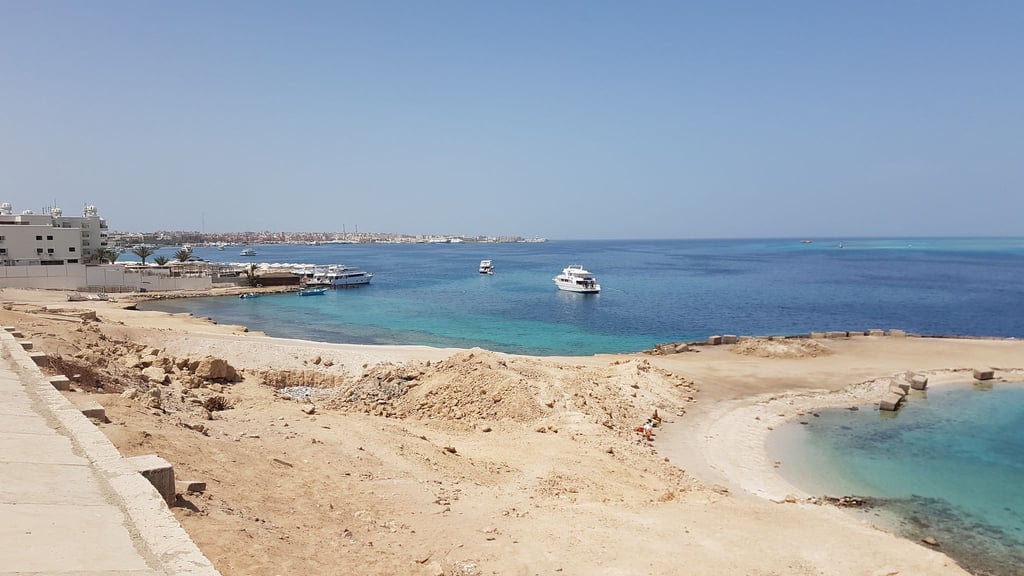 Der Badestrand in Hurghada im April 2020.