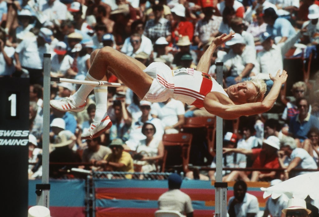 Carlo Thränhardt bei Olympia 1984 in Aktion. Nun wird der Ex-Hochspringer 65.