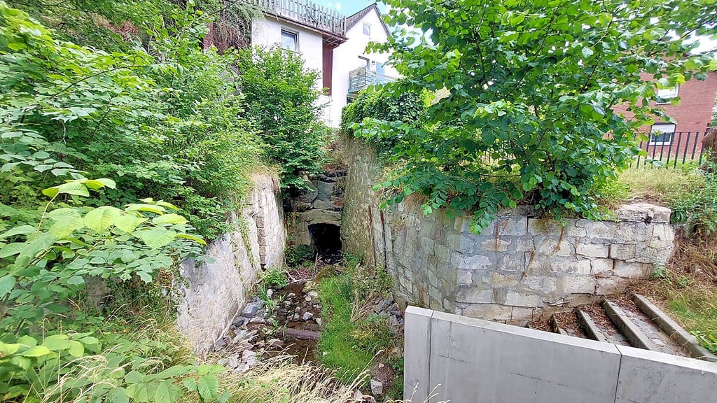 An dieser Stelle vor dem Durchfluss des Goldbaches soll die neue Brücke errichtet werden.