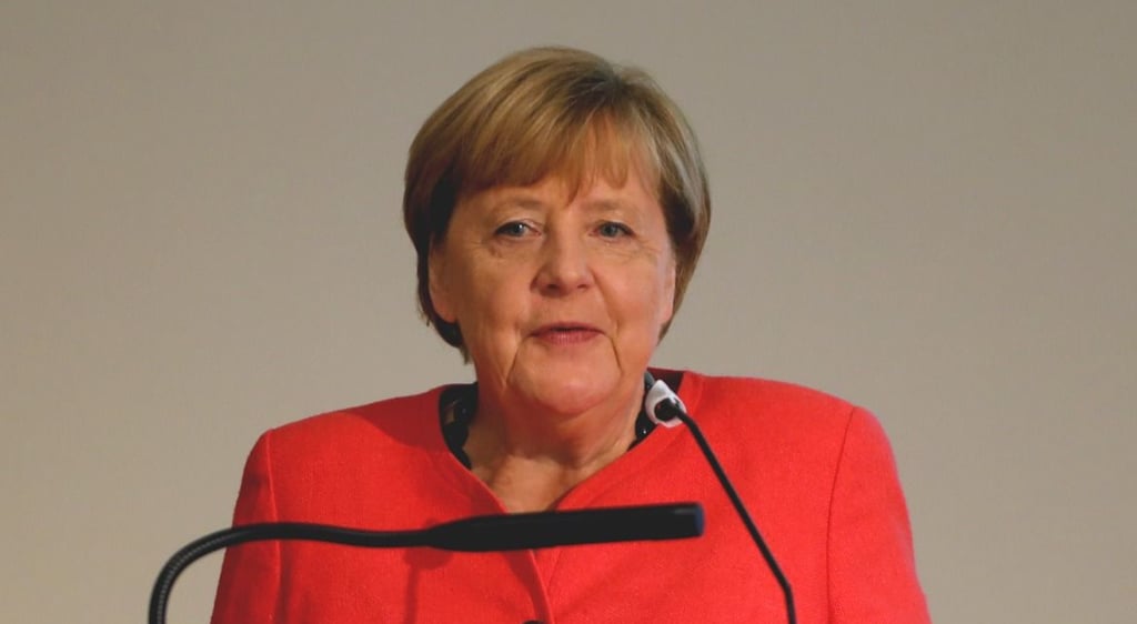 Angela Merkel an der Leopoldina in Halle.