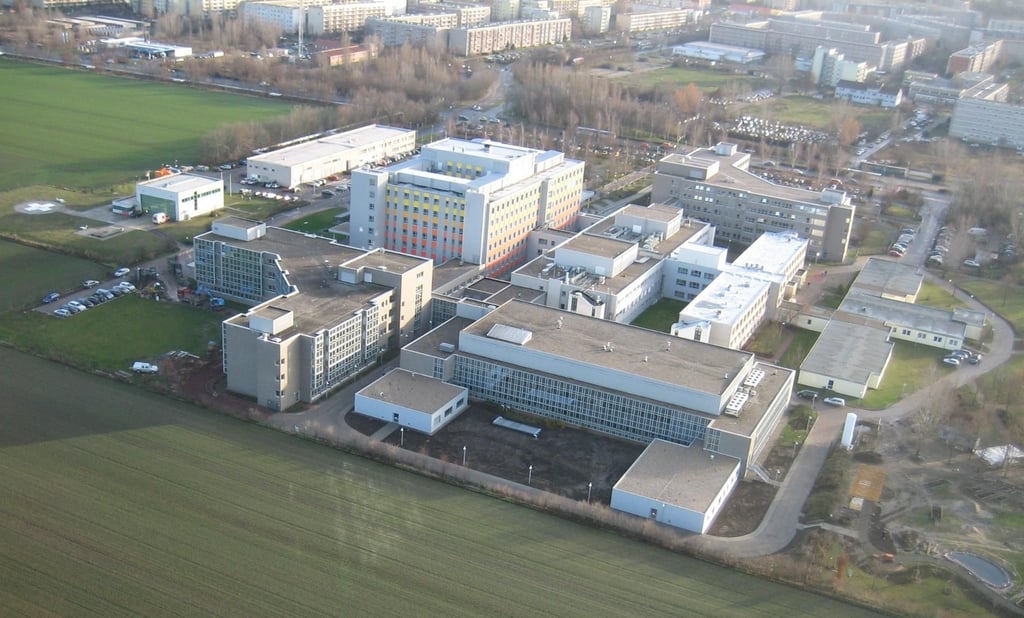 Das städtische Klinikum Magdeburg aus der Vogelperspektive.