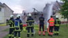 Großbrand im Juni 2021: Über Stunden kämpften Feuerwehrleute in Halle-Büschdorf gegen die Flammen.