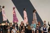Kreationen von Chanel werden bei den Haute-Couture-Schauen für Herbst/Winter 2022-2023 in einem Reitstall am Bois de Boulogne präsentiert.