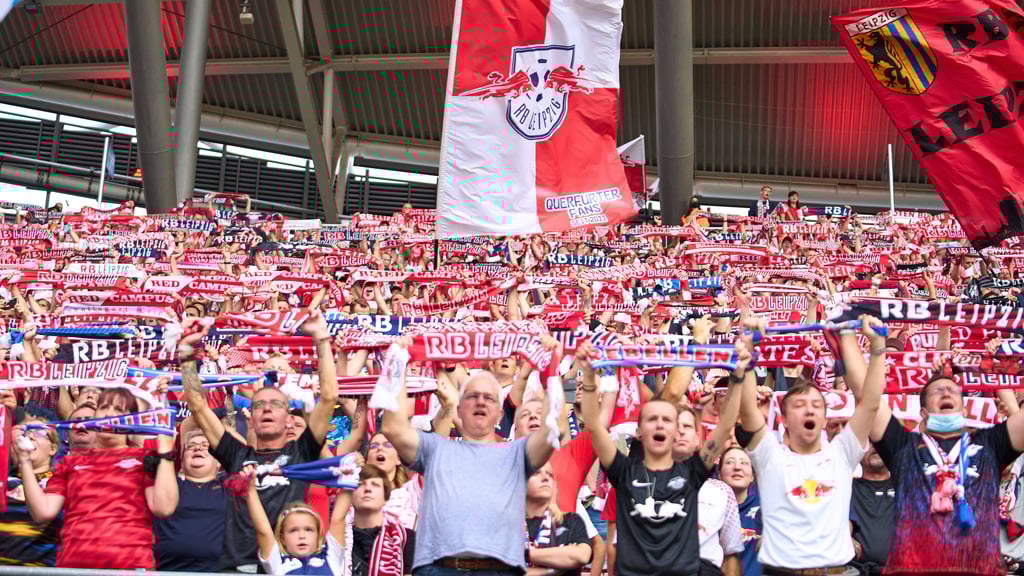 Der Fanblock von RB Leipzig.