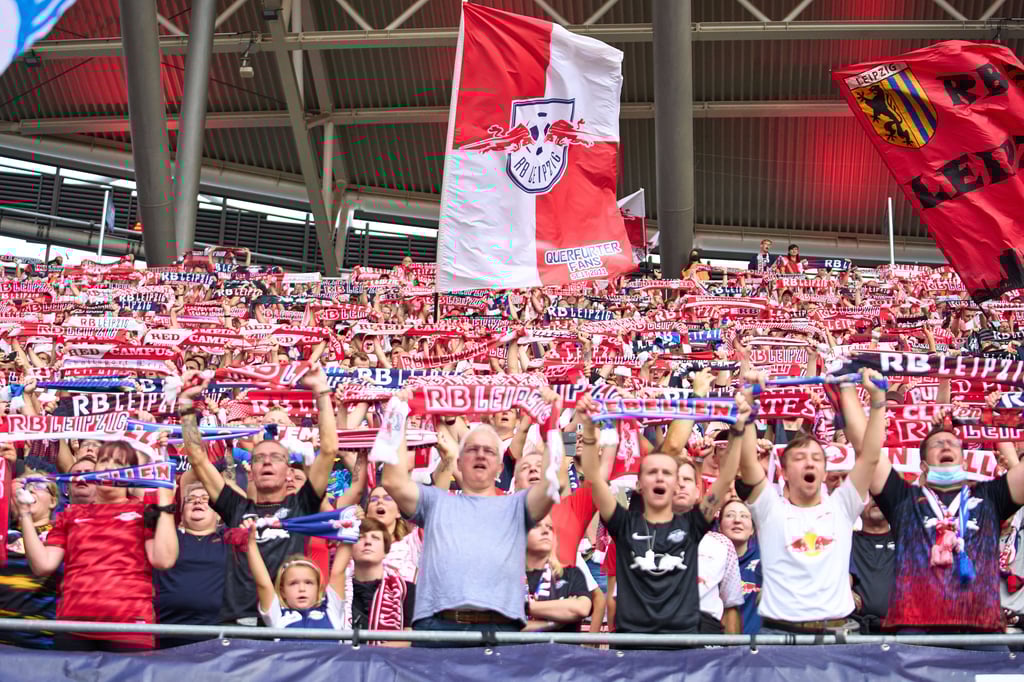Der Fanblock von RB Leipzig.