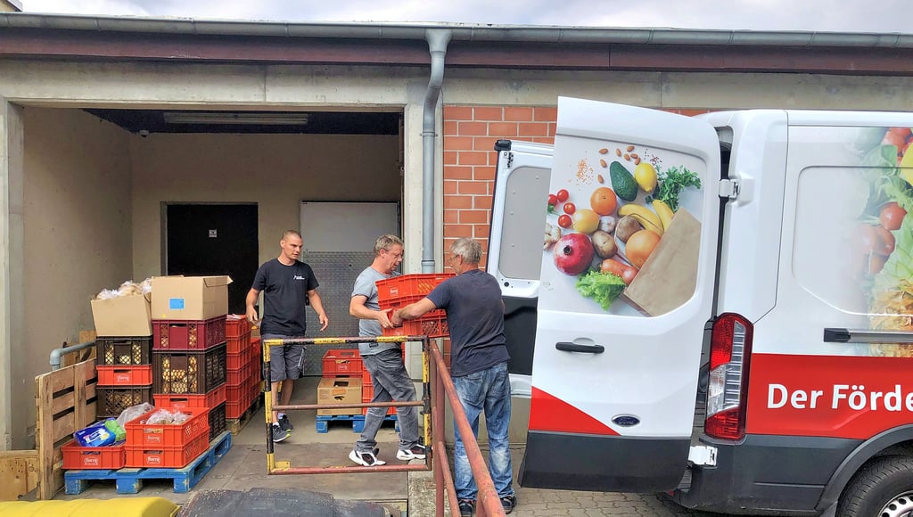 Kein Mangel an Lebensmittel-Spenden: Hier wird die Wittenberger Tafel beliefert.