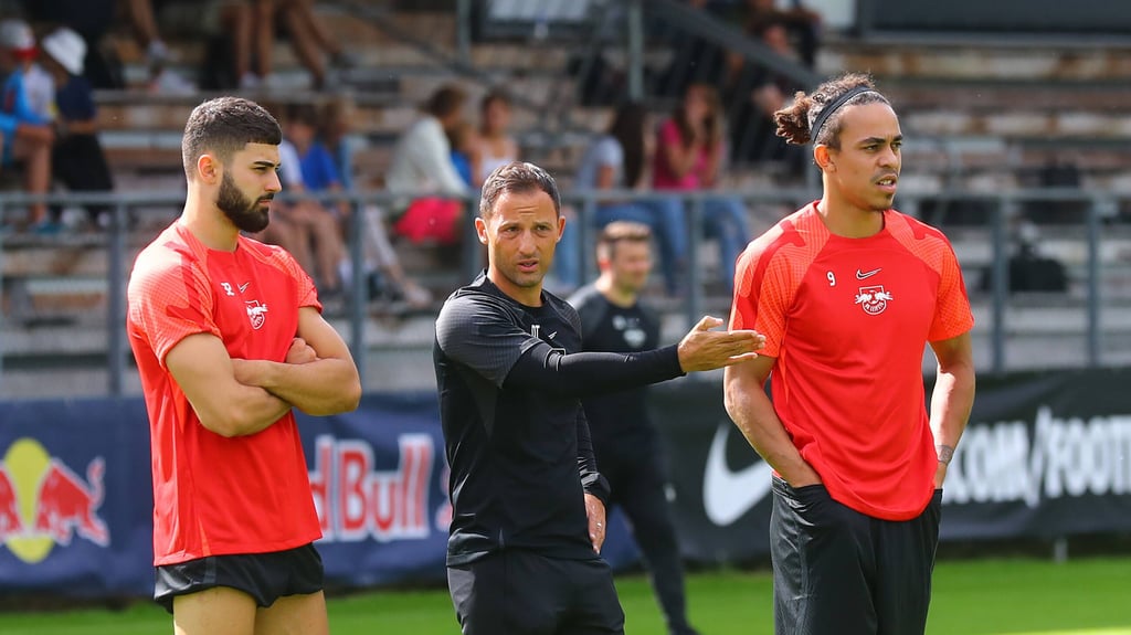 Josko Gvardiol und Yussuf Poulsen konnten im Trainingslager nur individuell trainieren.