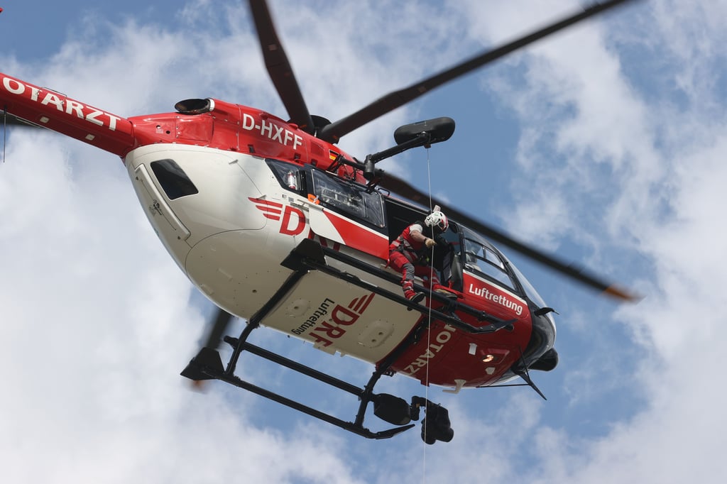 Rettungshubschrauber kam am Montag in Hohndorf zum Einsatz.