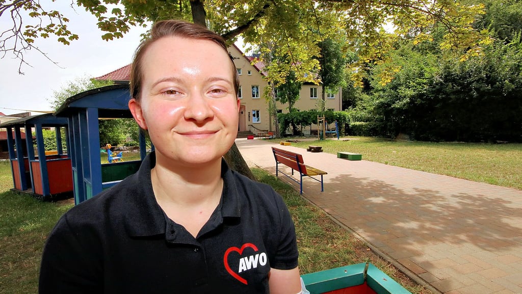 Isabel Heide, Sozialarbeiterin und Sprachförderin in der Kindertagesstätte Haus des Kindes in Trägerschaft der Arbeiterwohlfahrt.