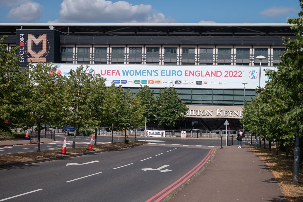 Blick auf das EM-Stadion in Milton Keynes.